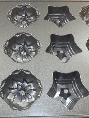 Nordic Ware Metallic Gray Decorative Baking Pan for Mini Muffins
